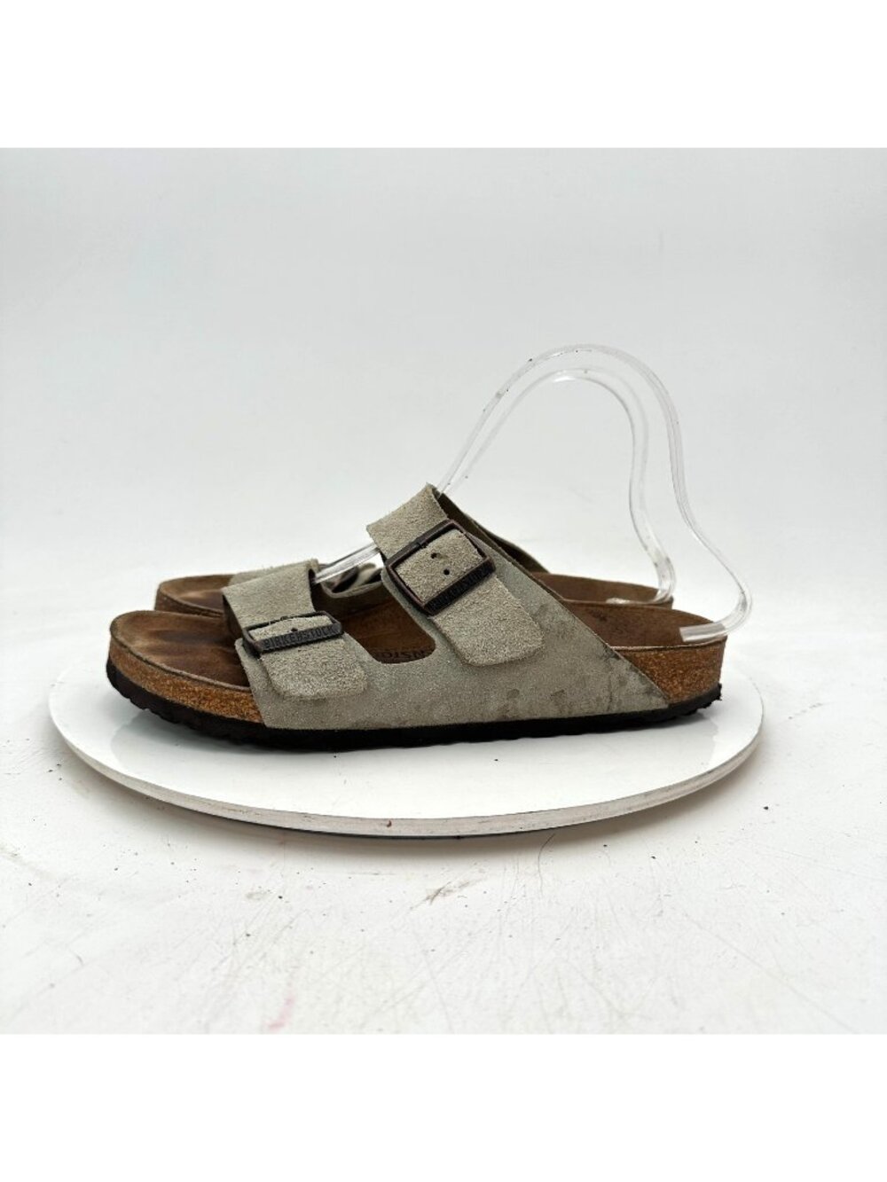 Birkenstock Arizona Women Sz EU 39 US 8 Brown Suede Slide Buckle Comfort Sandal